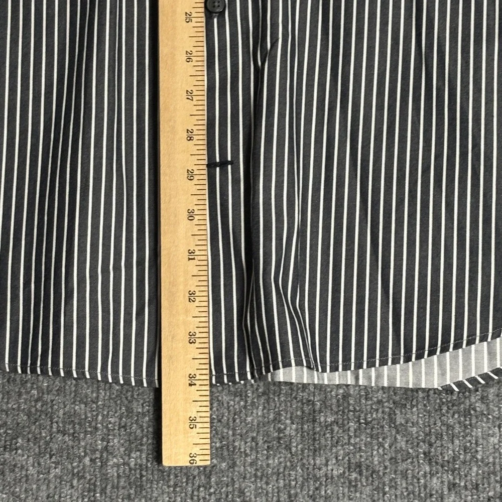 Banana Republic Shirt Mens XL Black White‎ Stripe Button Up Long Sleeve Cotton